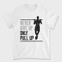 Silhouette Doing Calisthenics Only Pullup, Tricou Barbati (Unisex)
