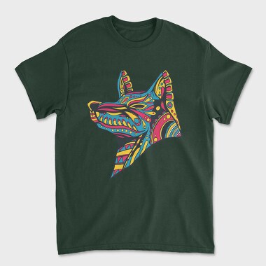 Huichol Colorful Wolf, Tricou Barbati (Unisex)