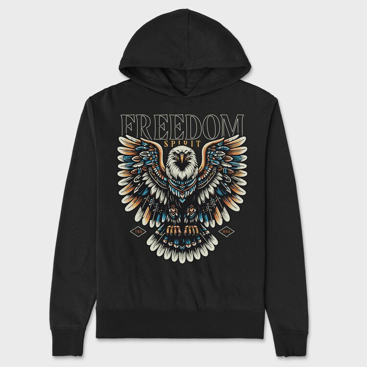 Majestic Eagle Native Freedom, Hanorac Oversize Barbati (Unisex)