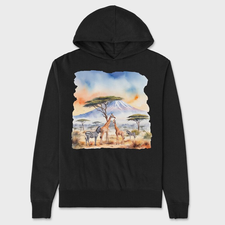 Majestic Wildlife Kilimanjaro Scene Mount Tote, Hanorac Oversize Barbati (Unisex)