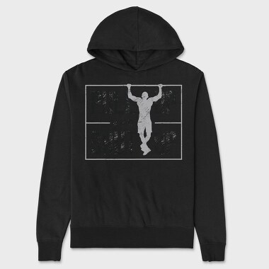 Man Doing Pull Ups Calisthenics Pull Up Shut Up, Hanorac Oversize Barbati (Unisex)