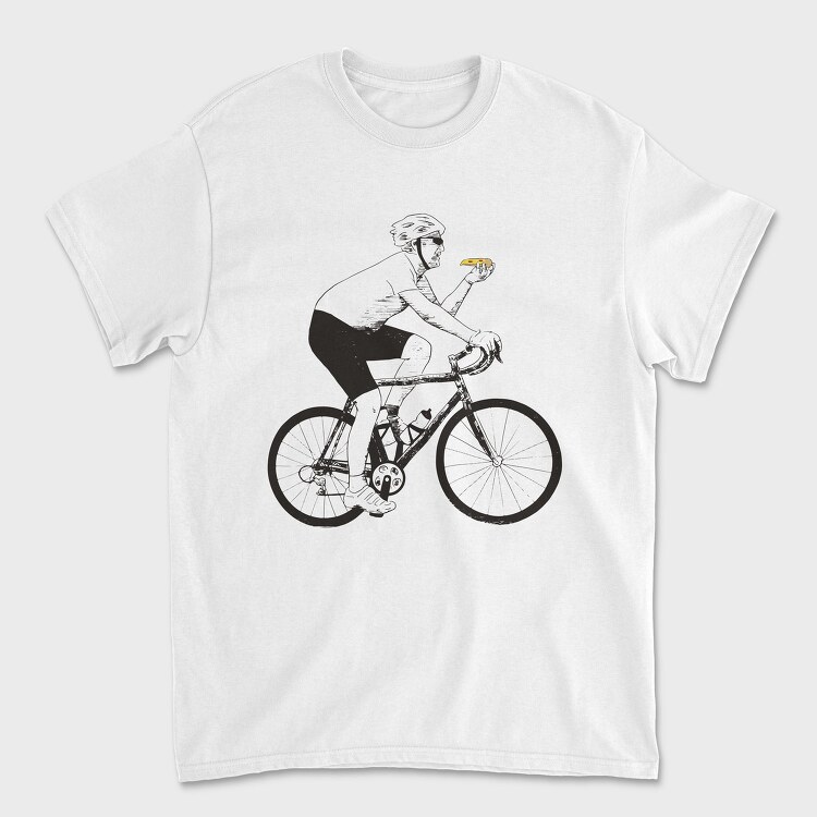 Man In Bicycle Eating Pizza Cyclist, Tricou Barbati (Unisex)