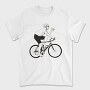 Man In Bicycle Eating Pizza Cyclist, Tricou Barbati (Unisex)