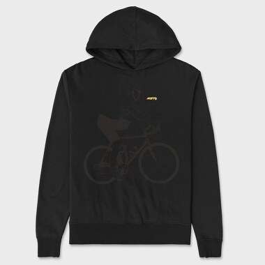 Man In Bicycle Eating Pizza Cyclist, Hanorac Oversize Barbati (Unisex)