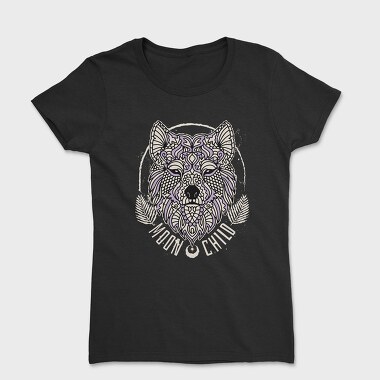 Mandala Wolf Moon Child Tote, Tricou Femei