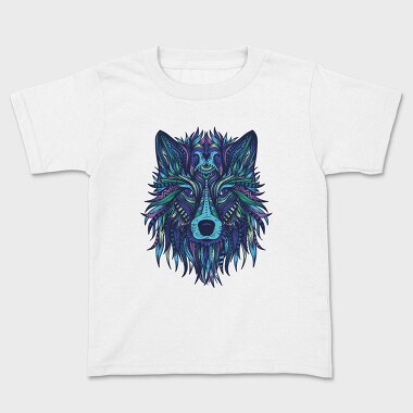 Wolf Illustration Color 001, Tricou Copii