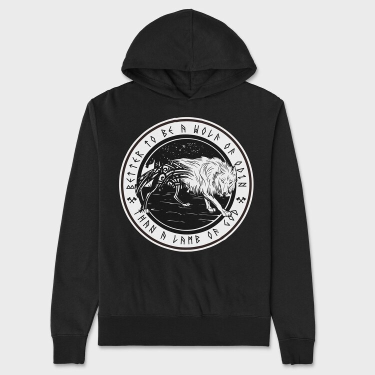 Wolf Of Odin Fenrir, Hanorac Oversize Barbati (Unisex)