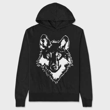 Wolf Wild Animal Head, Hanorac Oversize Barbati (Unisex)