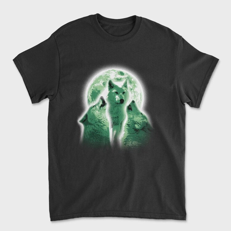Wolves Howling At The Moon Wolf And, Tricou Barbati (Unisex)