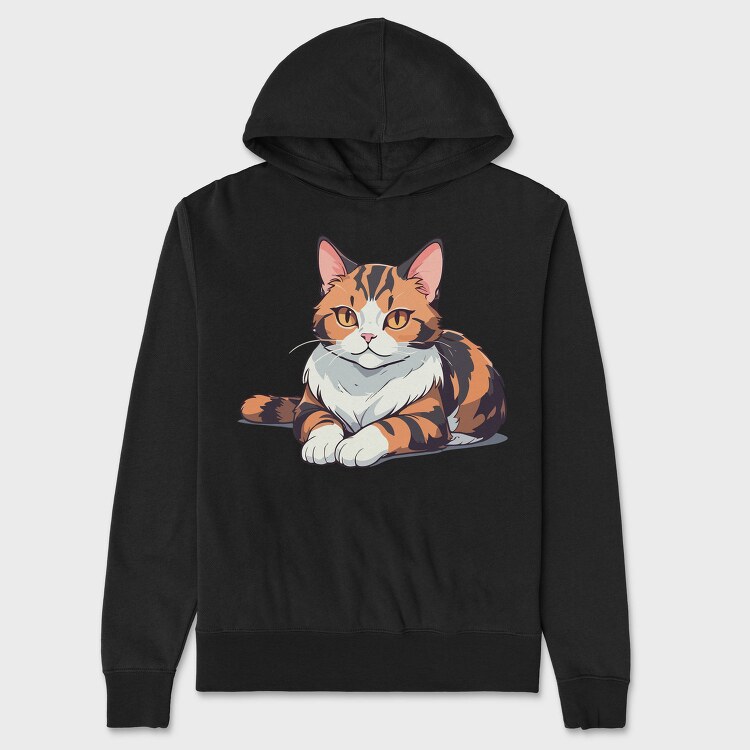 Sitting Cat, Hanorac Oversize Barbati (Unisex)