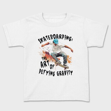 Skateboarding Skater Art, Tricou Copii