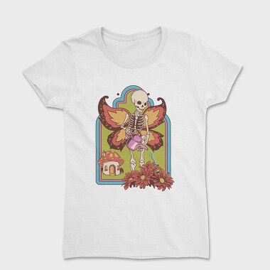 Skeleton And Flowers Skull Fairy, Tricou Femei