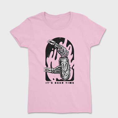 Skeleton Opening Beer Can It S Beer Time, Tricou Femei