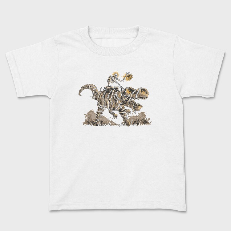 Skeleton Riding Mummy Dinosaur T Rex, Tricou Copii