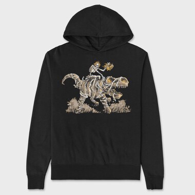 Skeleton Riding Mummy Dinosaur T Rex, Hanorac Oversize Barbati (Unisex)