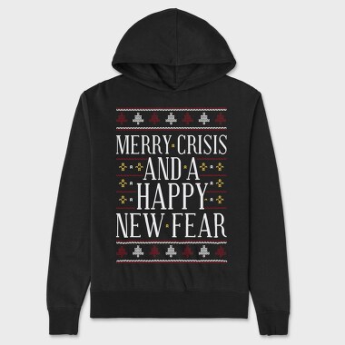 Merry Crisis Ugly Sweater, Hanorac Oversize Barbati (Unisex)