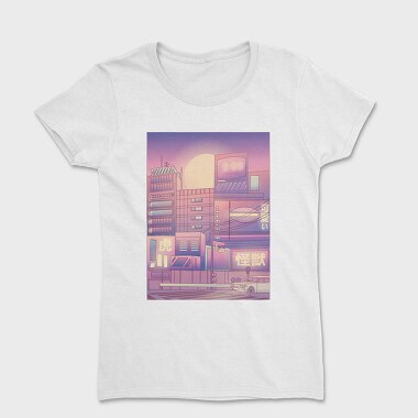 Monochromatic Vaporwave Japan City, Tricou Femei