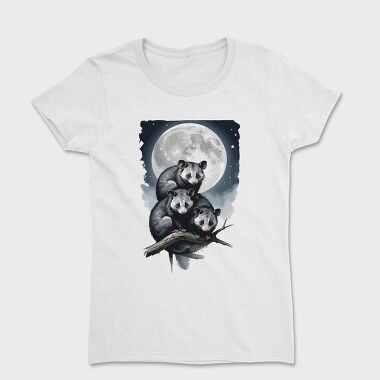 Moonlit Three Opossum, Tricou Femei
