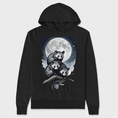 Moonlit Three Opossum, Hanorac Oversize Barbati (Unisex)
