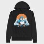Skiing Penguin Sky, Hanorac Oversize Barbati (Unisex)
