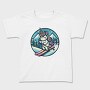 Skiing Unicorn Winter Scene Sky, Tricou Copii