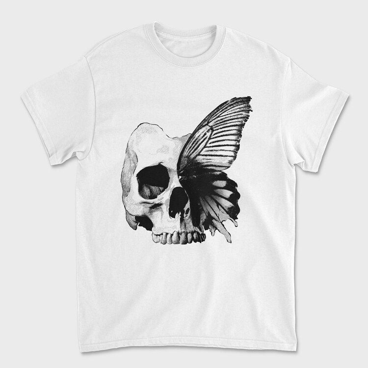 Skull And Butterfly Hand Drawn Tote, Tricou Barbati (Unisex)