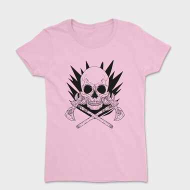 Skull With Axe Weapons Axes, Tricou Femei