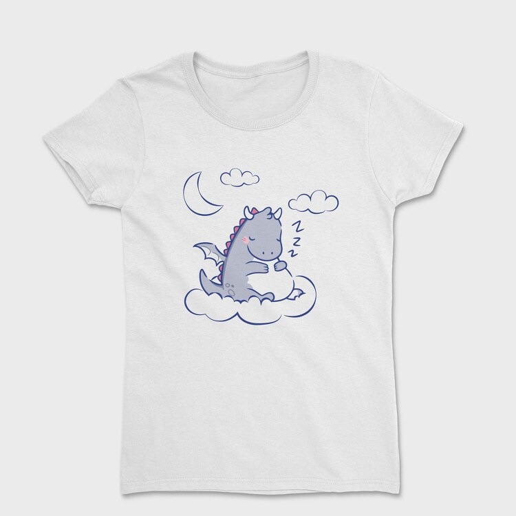 Sleepy Cute Dragon Tote, Tricou Femei