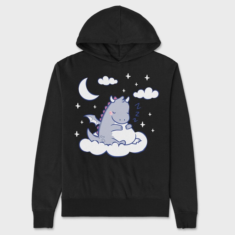 Sleepy Cute Dragon Tote, Hanorac Oversize Barbati (Unisex)