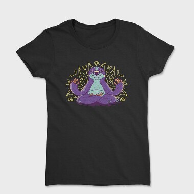 Sloth Doing Meditation Lotus Yoga Pose, Tricou Femei