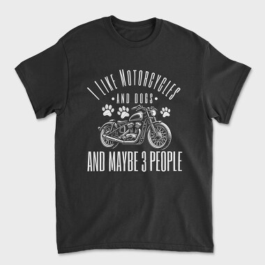 Motorcycle And Dogs Love Motorcycle Quote, Tricou Barbati (Unisex)