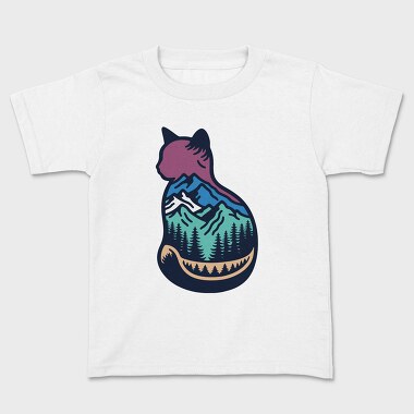 Mountain Cat Landscape, Tricou Copii