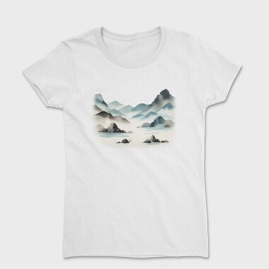 Mountain Lake Watercolor Skyland, Tricou Femei
