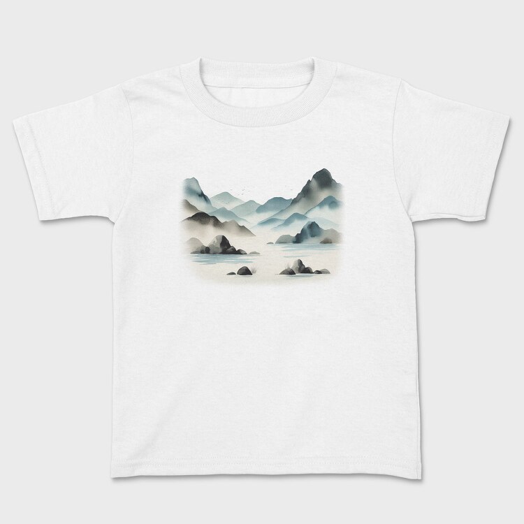 Mountain Lake Watercolor Skyland, Tricou Copii