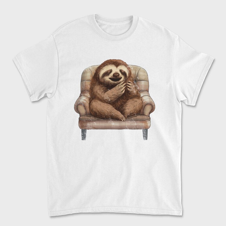 Sloth On A Chair Yawn, Tricou Barbati (Unisex)