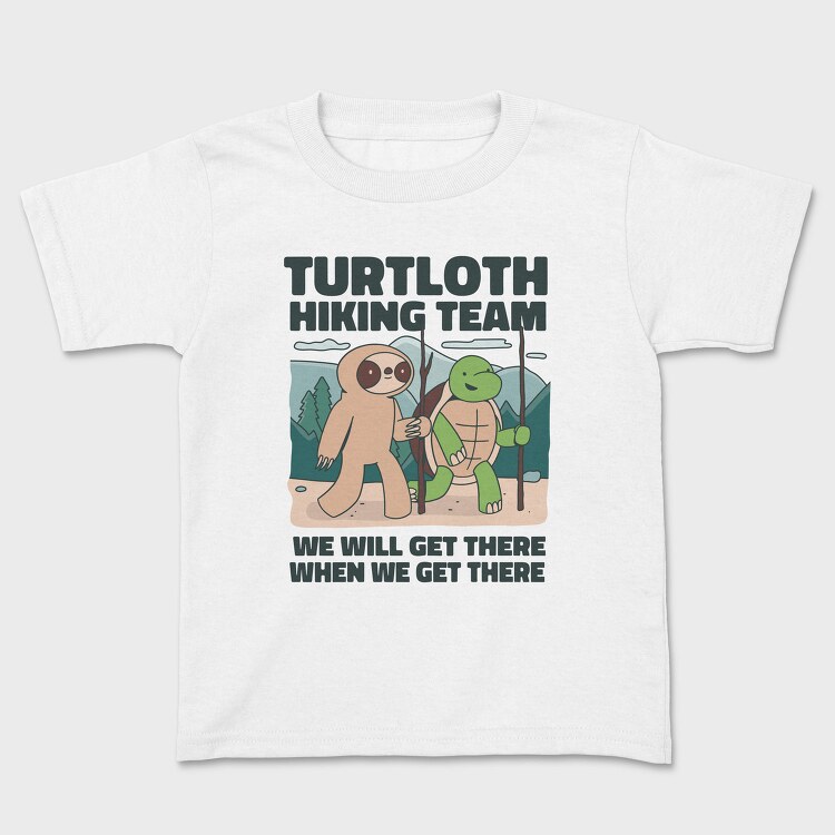 Turtle And Sloth Hiking Turtloth, Tricou Copii