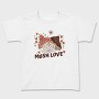 Two Kawaii Mushrooms With The Words Mush Love, Tricou Copii
