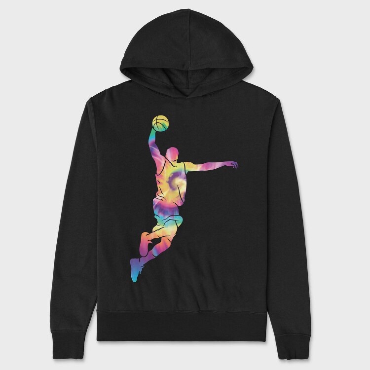 Tye Dye Basketball Player, Hanorac Oversize Barbati (Unisex)