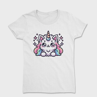 Unicorn Cat Kawaii Main Coon, Tricou Femei