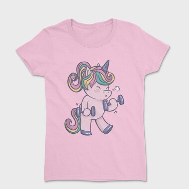 Unicorn Lifting Weights Kawaii Working Out, Tricou Femei