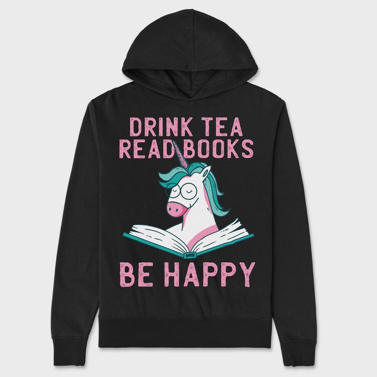 Unicorn Reading, Hanorac Oversize Barbati (Unisex)