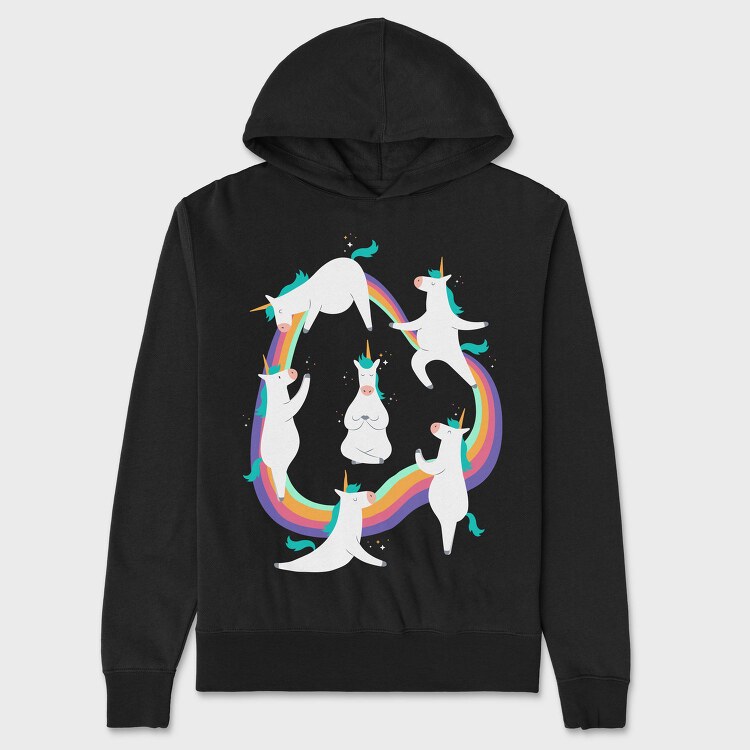 Unicorn Yoga, Hanorac Oversize Barbati (Unisex)