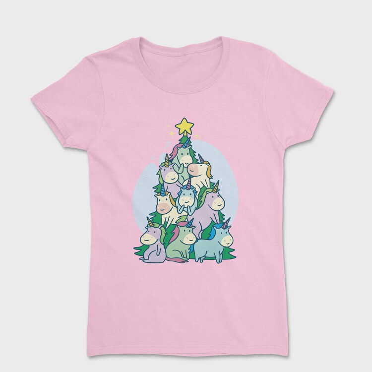 Unicorns Christmas Tree, Tricou Femei