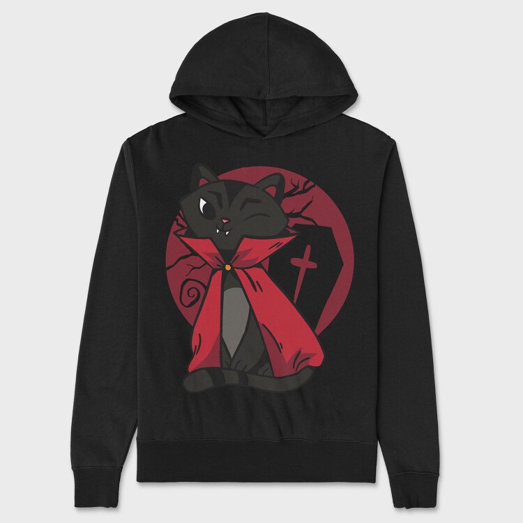 Vampire Cat Spooky, Hanorac Oversize Barbati (Unisex)
