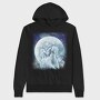 Mystic Horses Full Moon, Hanorac Oversize Barbati (Unisex)