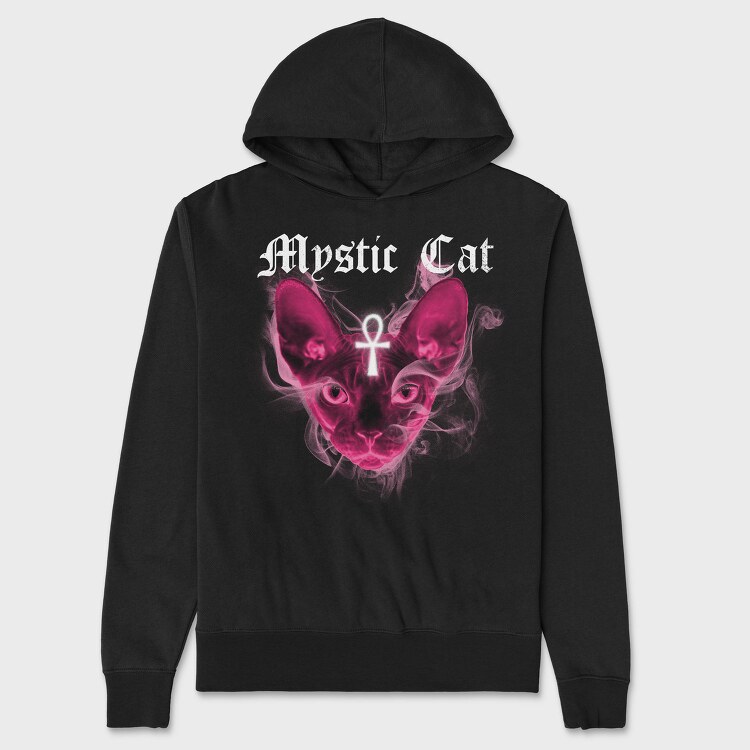Mystic Sphynx Cat Spirit, Hanorac Oversize Barbati (Unisex)