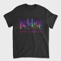 Neon City Skyline City Nights, Tricou Barbati (Unisex)