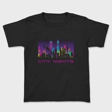 Neon City Skyline City Nights, Tricou Copii