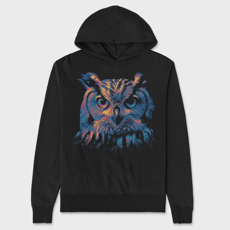 Neon Owl, Hanorac Oversize Barbati (Unisex)