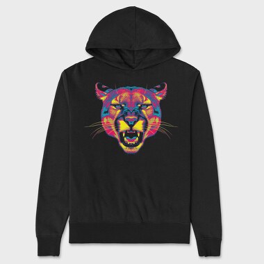 Neon Wild Feline Roar Angry Pumpa, Hanorac Oversize Barbati (Unisex)